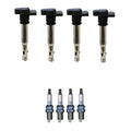 Set of 4 Ignition Coils & NGK Platinum Spark Plugs for Audi A3 A4 A5 A6 Golf (2006–2016)