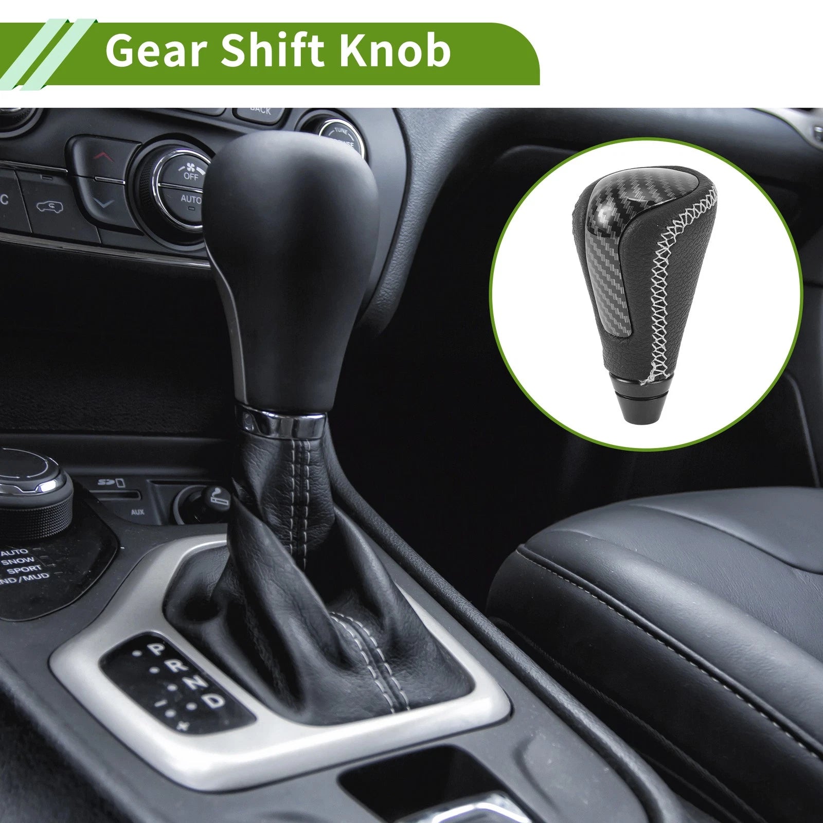 Automatic Gear Shift Knob for Lexus GS300 (2006–2011) Plastic Faux Leather Black White