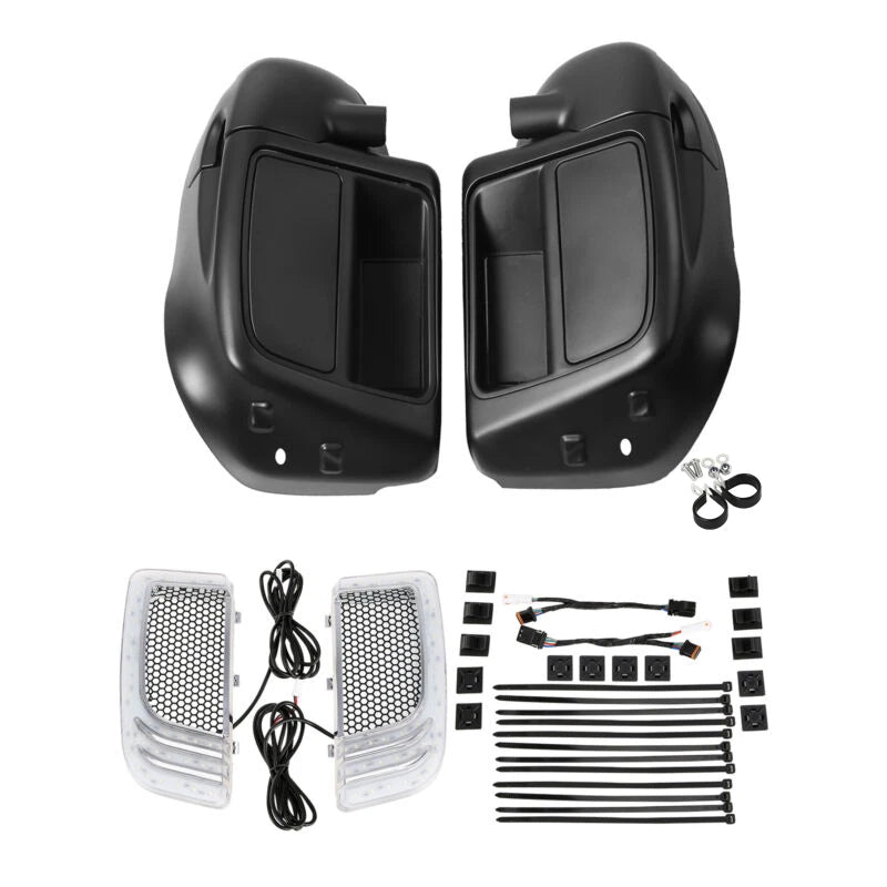 Matt Black Lower Vented Leg Fairing & Turn Light for Harley Road Glide (2014–2024)
