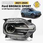 Full LED Headlight w/LED Halo for Ford Bronco Sport (2021–2024)