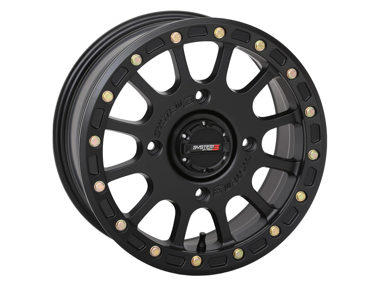 System 3 SB5 BL Wheel 15x10 5+5 for ATV/UTV (Matte Black Beadlock)