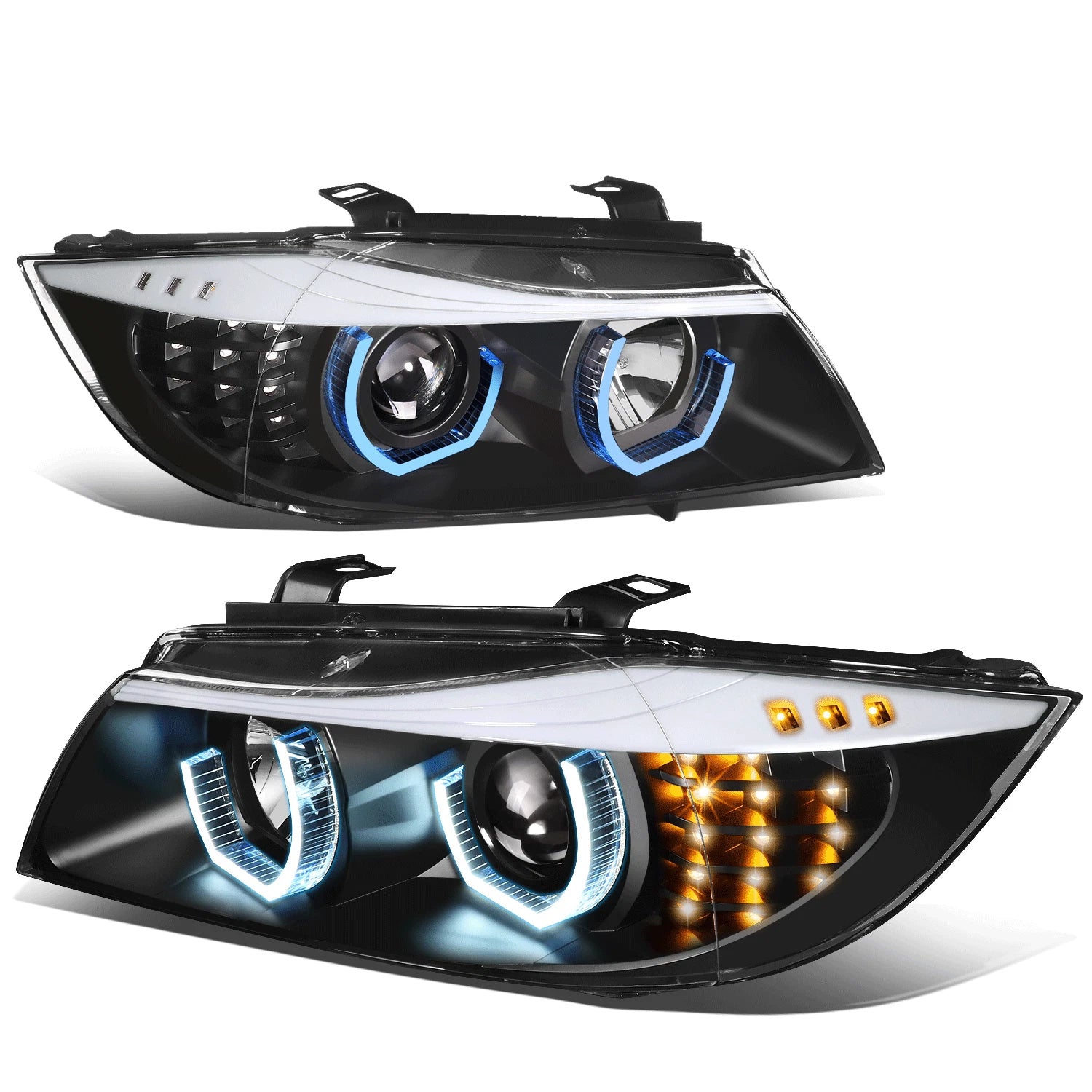 Blue LED 3D Crystal U-Halo for BMW 3-Series E90 (2009–2012)