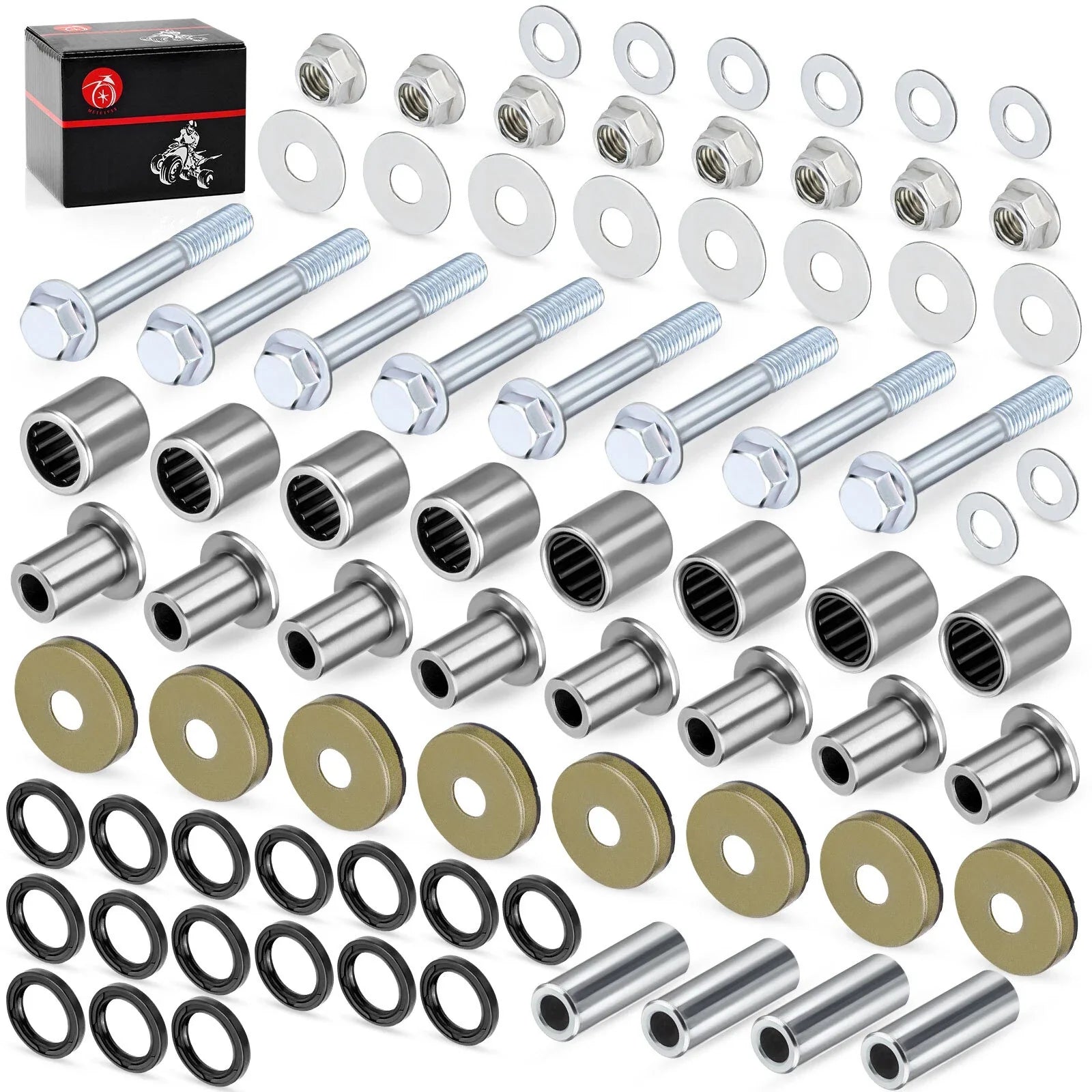 Front Upper & Lower A-Arm Bushing Seal Kit w/ Bolts for Suzuki LT-Z400 Quadsport (2003–2008)