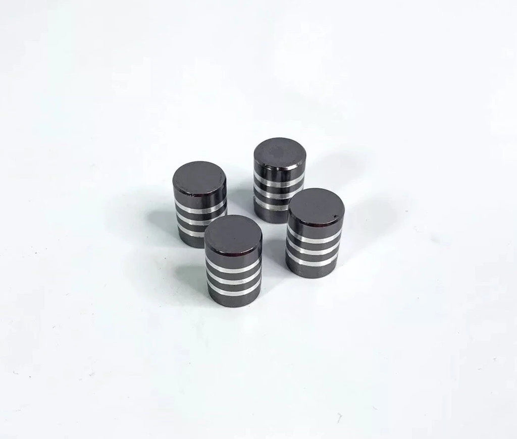 Tire Valve Stem Air Caps Set of 4 for Grey Billet Aluminum Truck ATV (—)