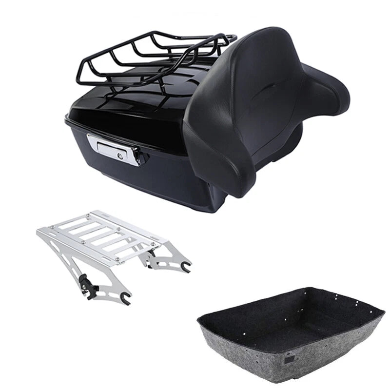 Trunk Wrap Backrest Top Rack Mount for Harley Touring Road Glide (2014–2026)