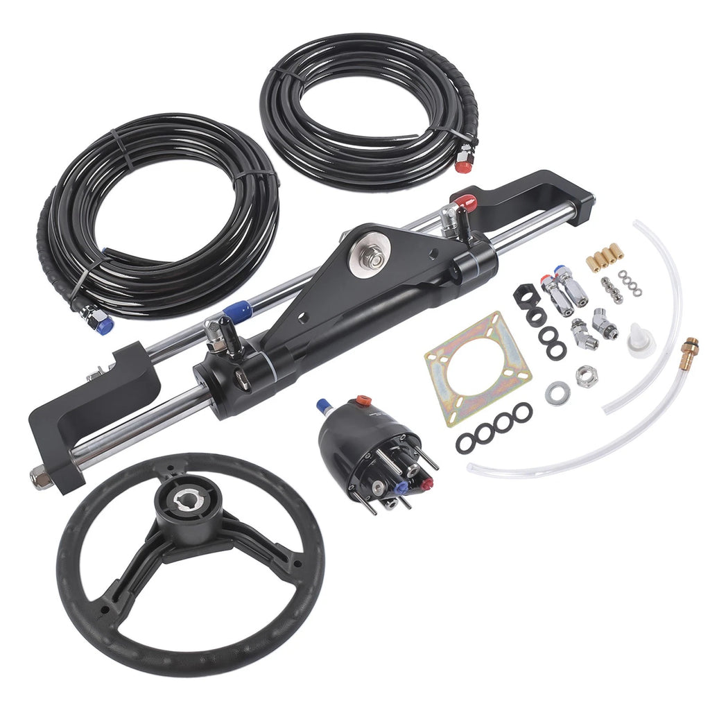 Hydraulic Outboard Steering Kit for Boat (24' Hoses, 300HP)