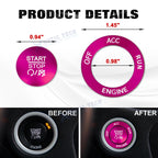 Push Start Stop Button Cover Decor Kit for Dodge Charger Challenger (Pink)