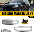 Set of 2 Clear White Front Side Marker Lights for Mitsubishi Mirage (2014–2020)
