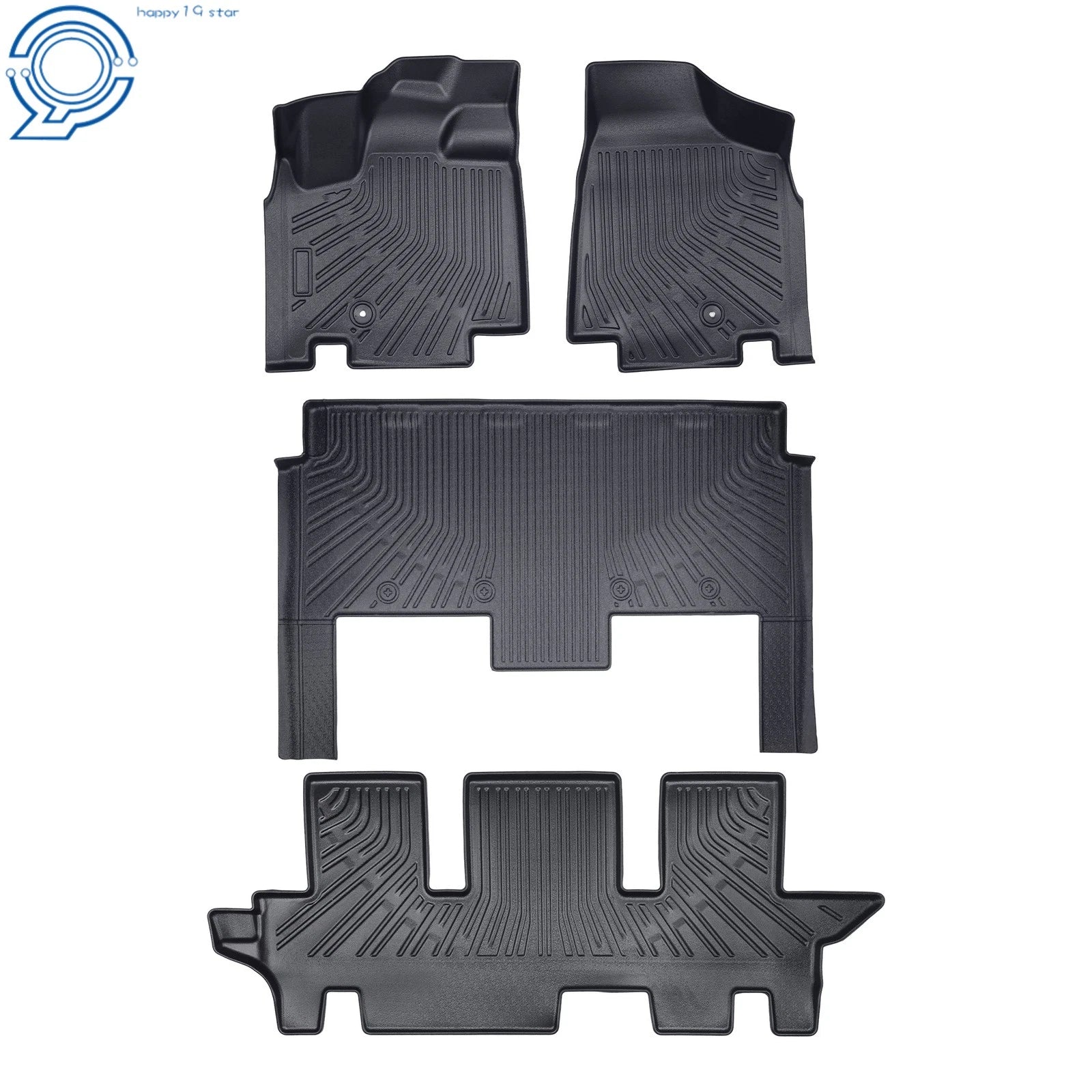 Set of 4 All Weather Floor Mats for Dodge Grand Caravan (2008–2020) TPE Rubber