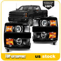 Pair Projector Headlights for Chevy Silverado 2500HD 3500HD (2015–2019)