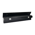 72" Gloss Black Aluminum Tool Box for Truck (Storage, Lock, Key)