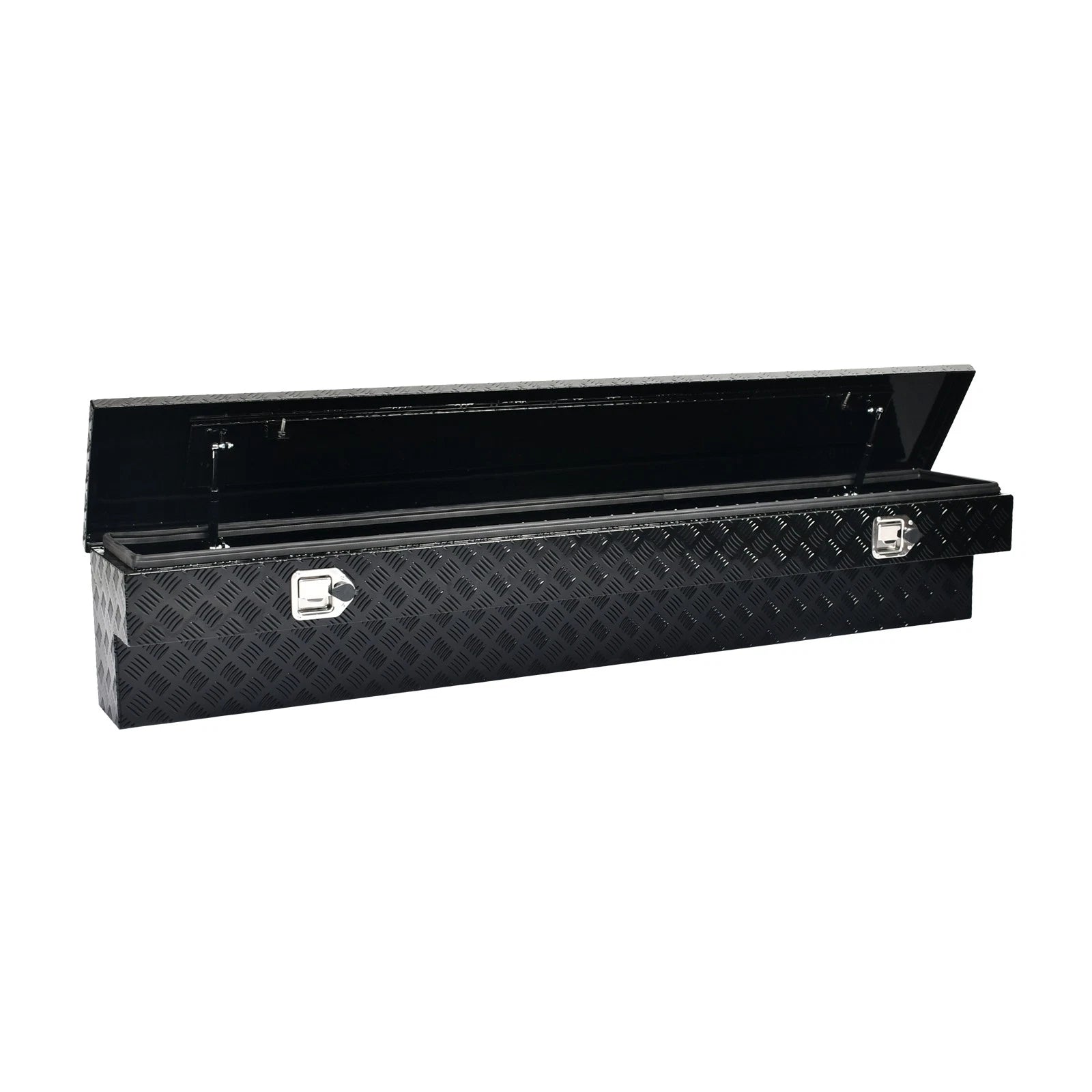 72" Gloss Black Aluminum Tool Box for Truck (Storage, Lock, Key)