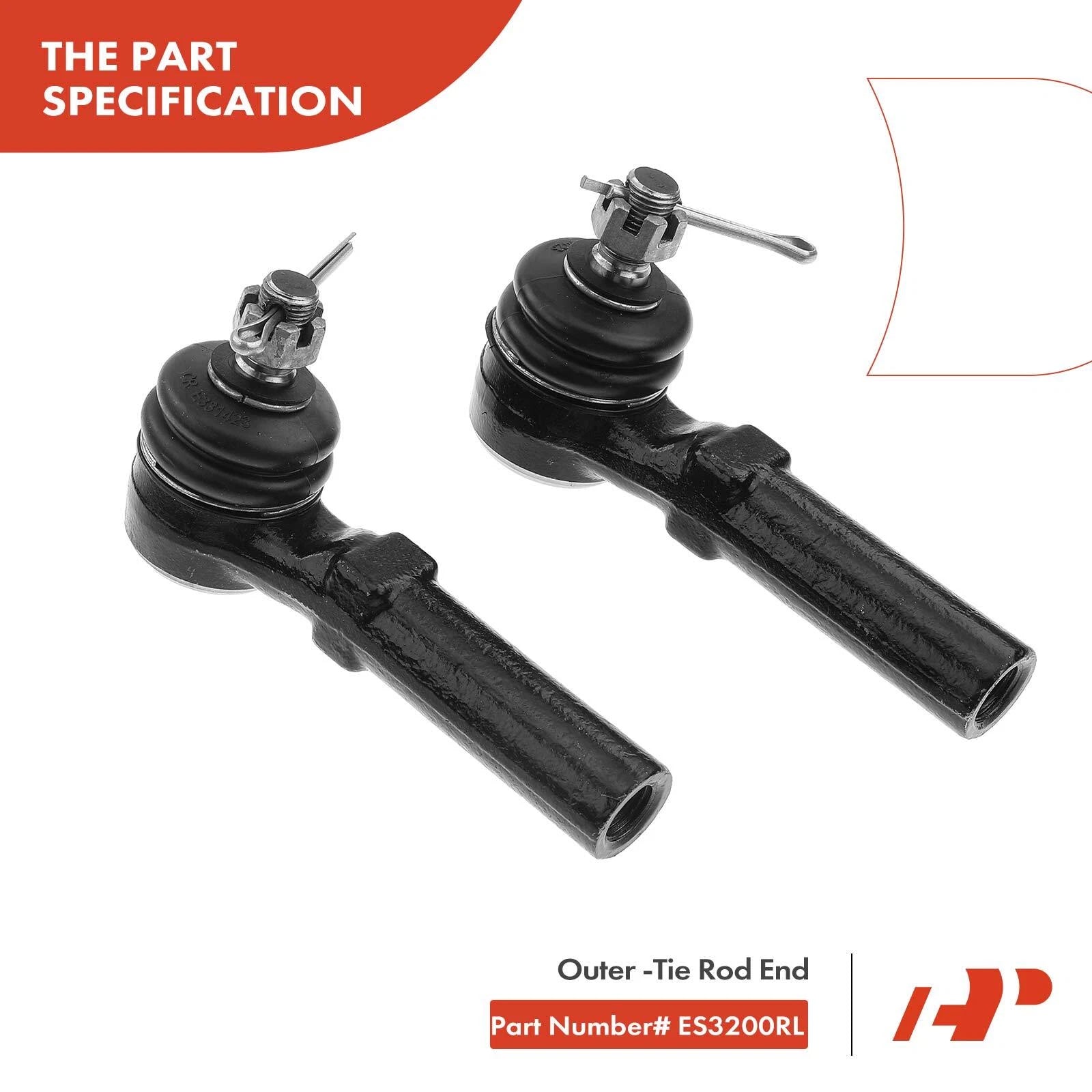 Set of 4 Outer Tie Rod Ends for Nissan Quest (1993–2002)