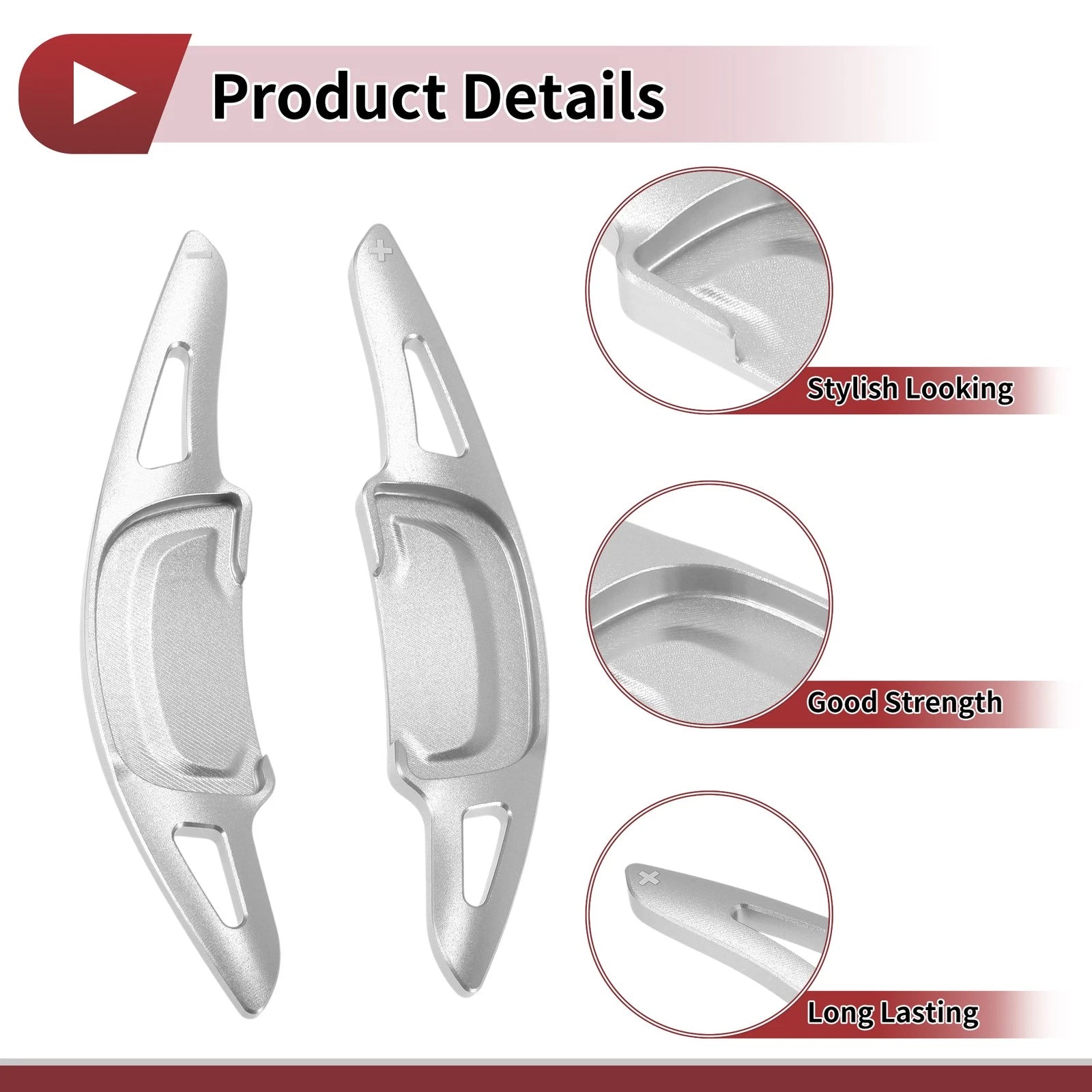 Set of 2 Silver Tone Aluminum Alloy Steering Wheel Paddles for Mazda Axela (2020–2021)