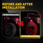 Set of 4 Red LED Rock Lights for ATV UTV SUV Truck