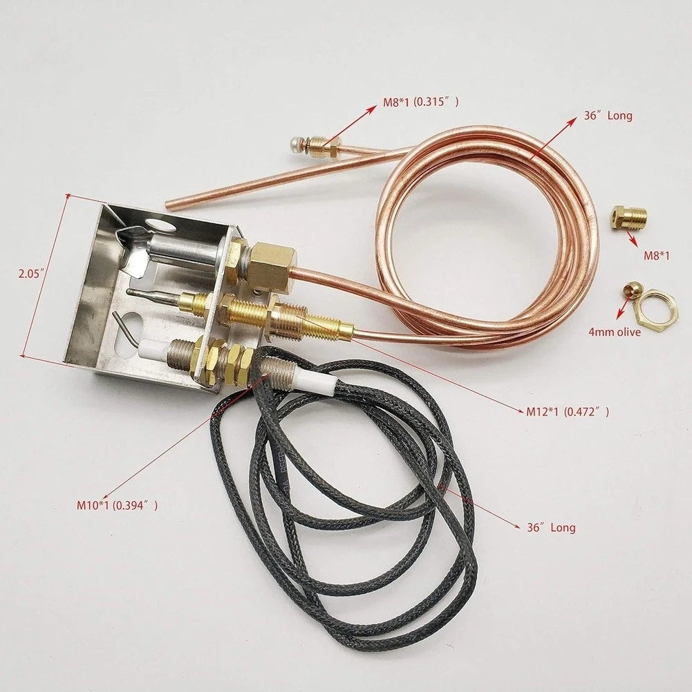 Propane Burner Assembly Kit with 900mm Thermocouple for Gas Fireplaces
