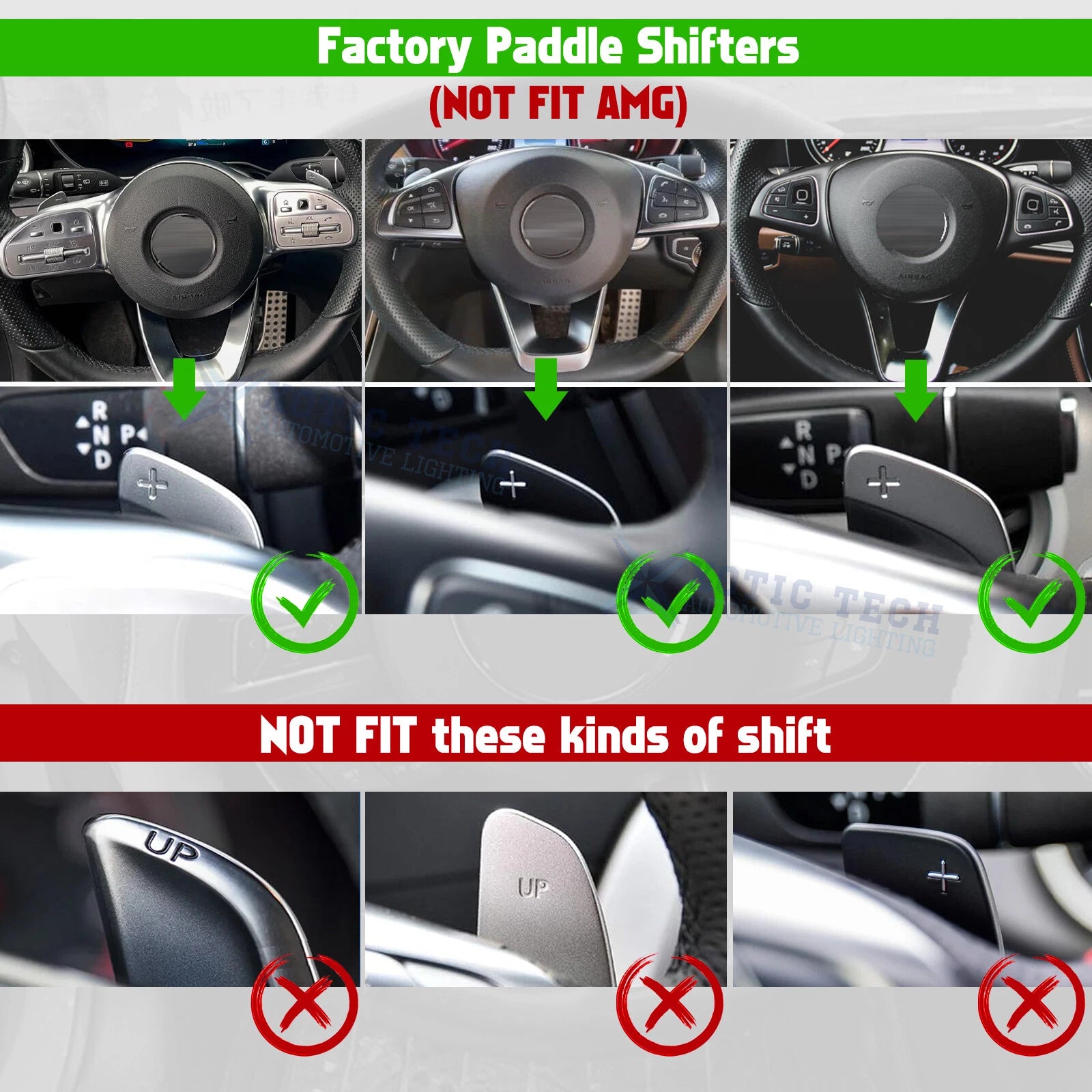 Carbon Forged Texture Paddle Shift Cover for Mercedes-Benz C E CLA GLA GLC (2015-2025)