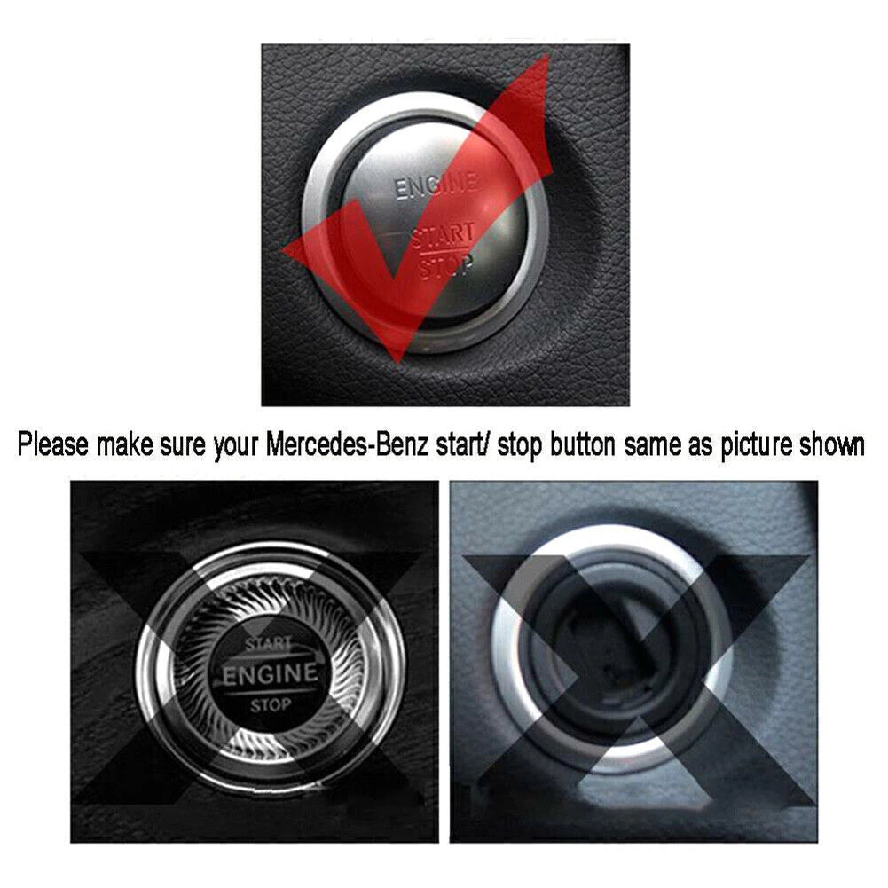 Carbon Fiber Engine Start Stop Button Cover for Mercedes A B C E GLE GLC CLA (2013–2023)