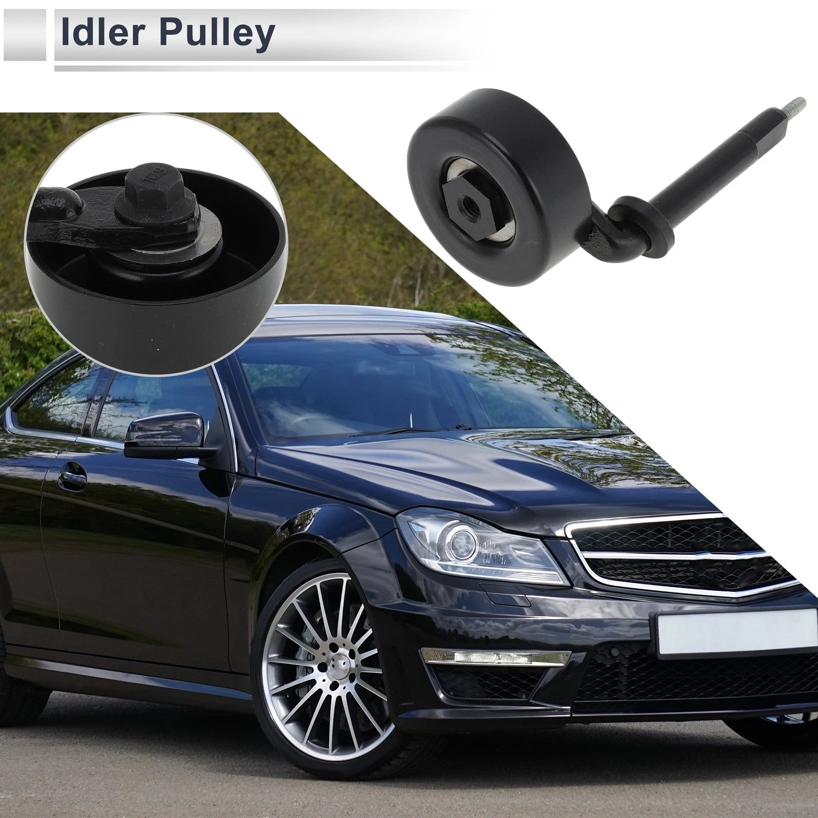 Drive Belt Idler Pulley for BMW 330d (1999–2010) No. 11282248483 Black