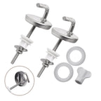 2X Rust Proof Stainless Steel Toilet Seat Hinge with Mounting Accessory