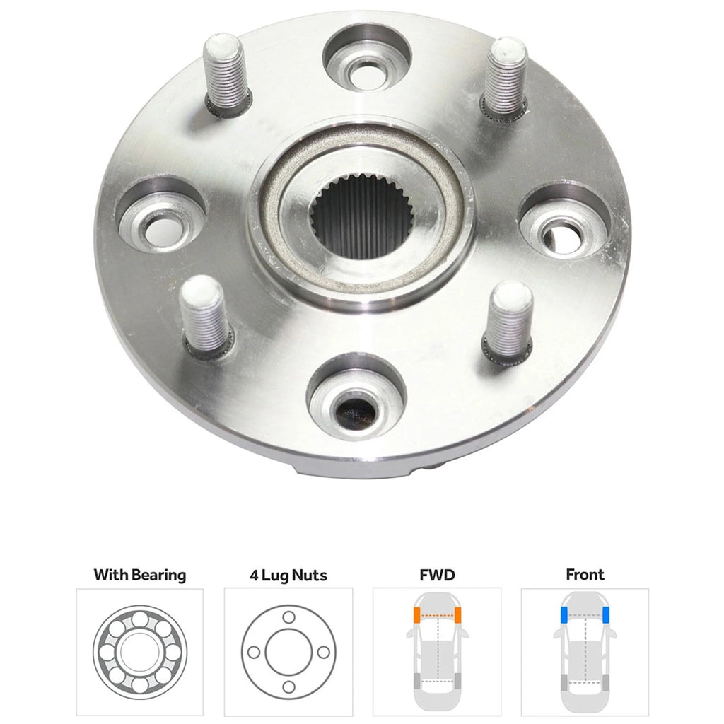Set of 4 Wheel Hubs for Coupe Sedan (Front & Rear)