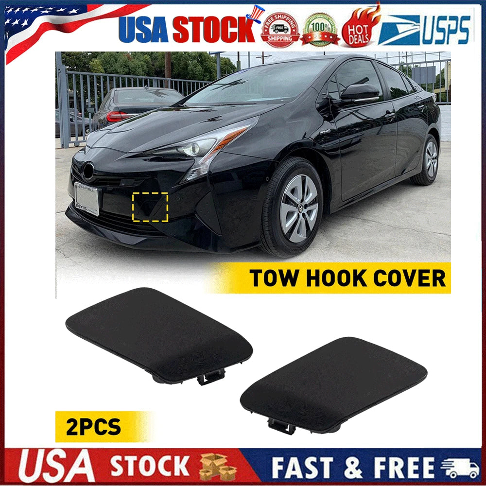 Set of 2 Front Bumper Tow Hook Eye Covers for Toyota Prius (2016–2017)