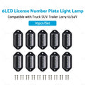 6X LED License Plate Light for Truck SUV Trailer Lorry (12V-24V)
