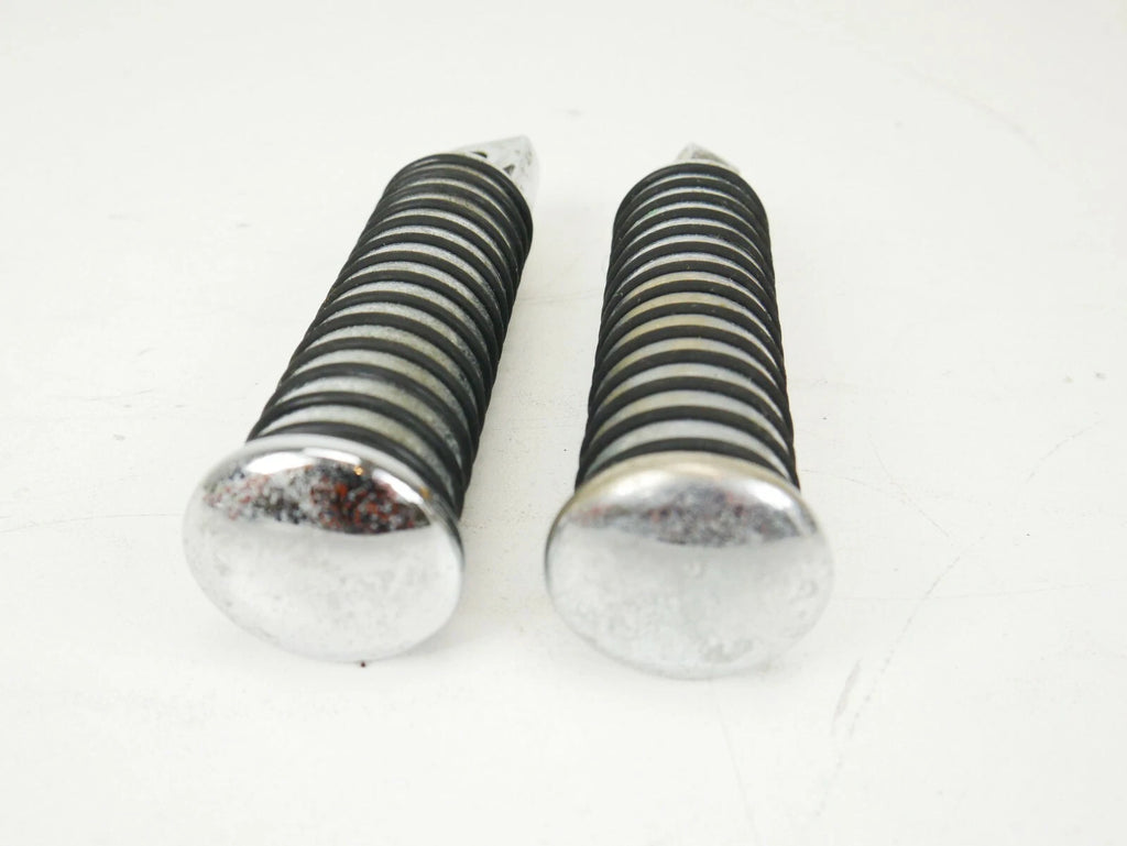 Chrome Rubber O-Ring Grip Pegs for Harley Davidson (Genuine)
