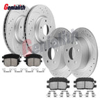 Set of 4 Drilled Brake Rotors + Ceramic Brake Pads for Nissan Maxima Altima