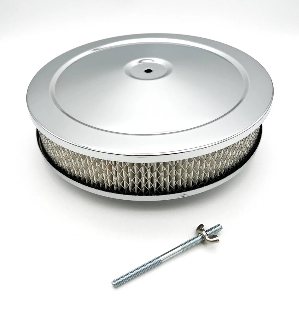 Round Chrome Air Cleaner 10 in with 5-1/8 in Neck for Holley Edelbrock (—)