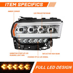 LED Sequential Projector Headlights for Ram 2500-5500 (2019–2024)