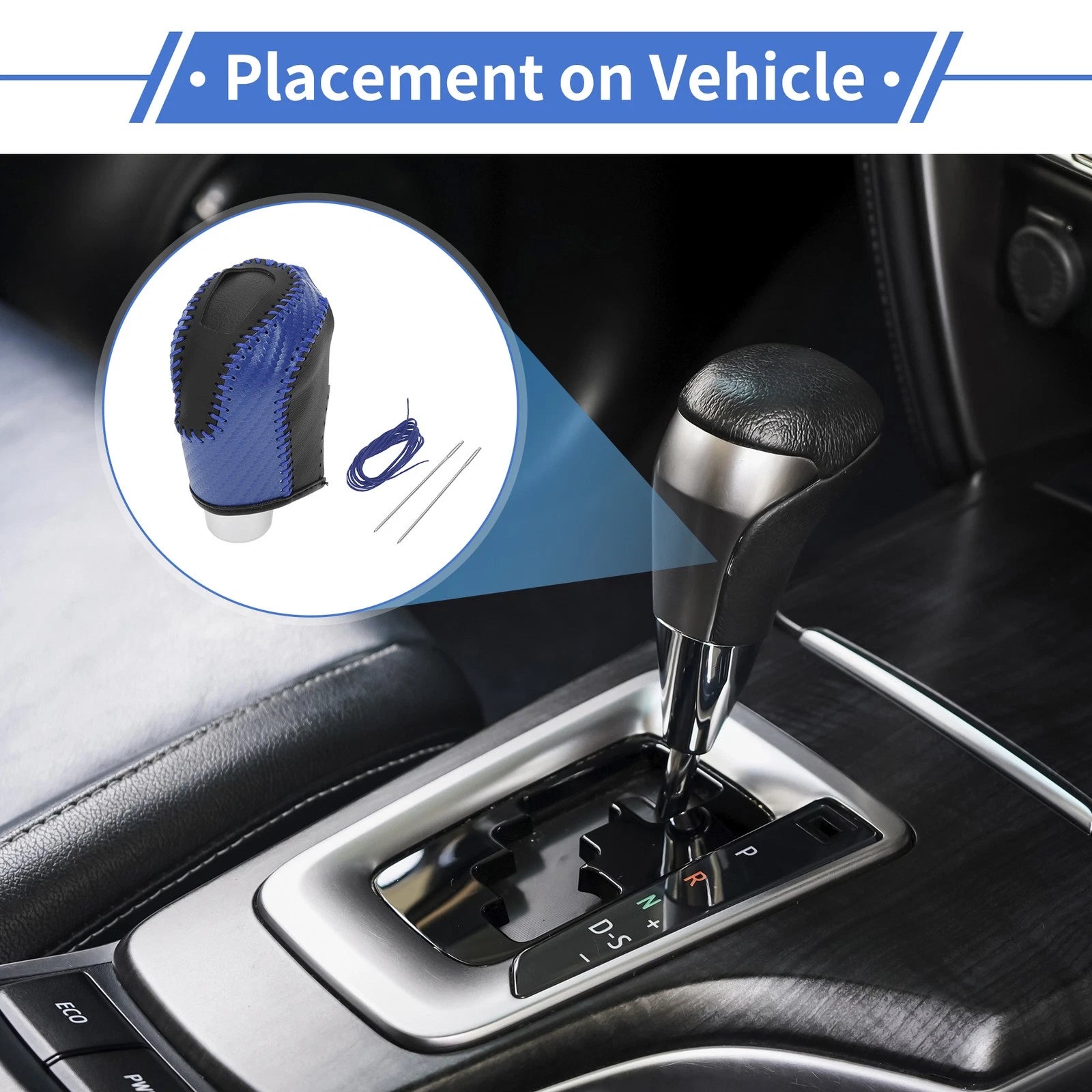 Gear Shift Knob Cover for Volkswagen Taos (2022–2023) Blue Carbon Fiber