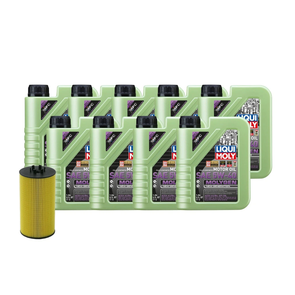 Oil Change Kit 9L Liqui Moly Molygen 5W-40 for Audi BHF/BNK (2002–2009)