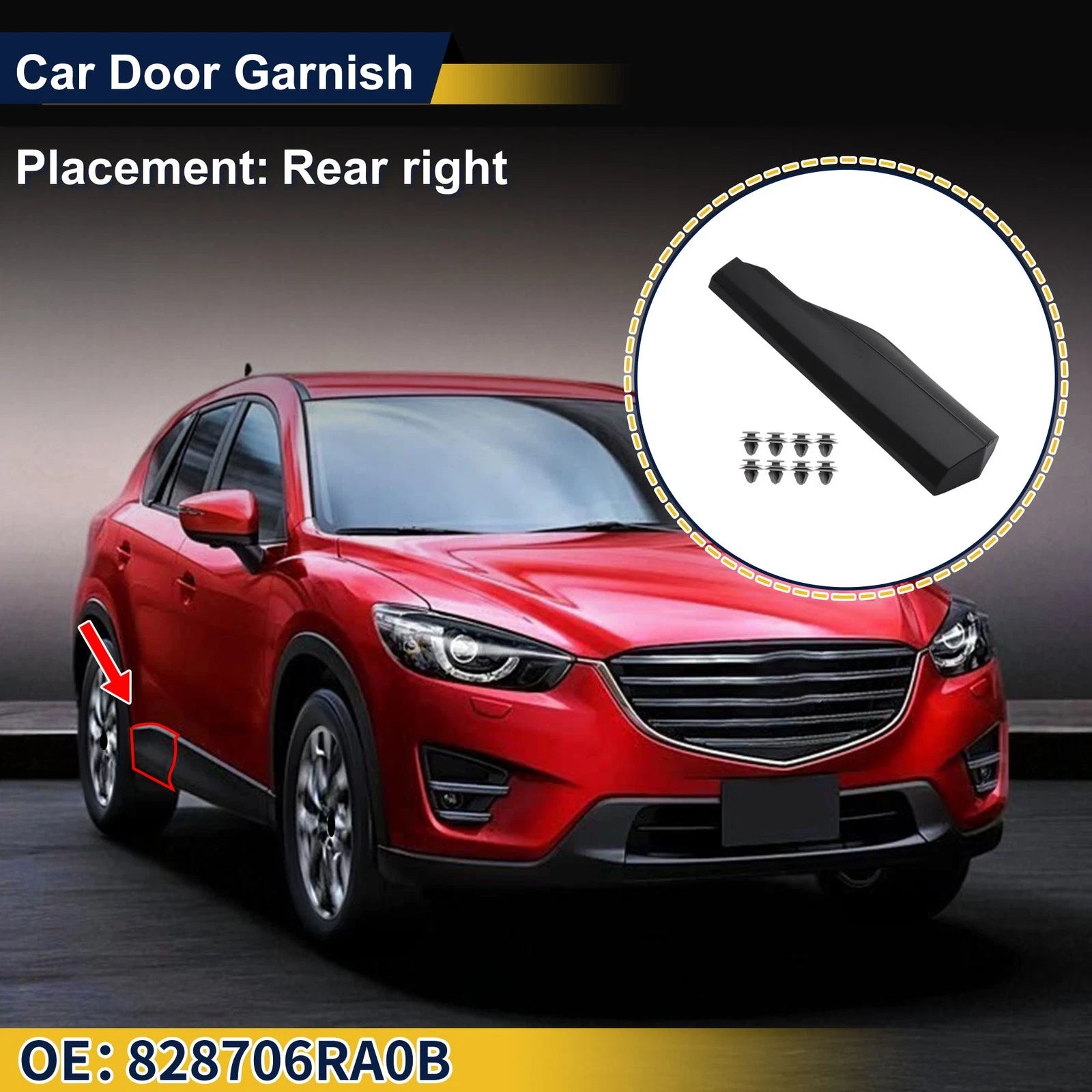 Rear Right Door Side Lower Trim No. 828706RA0B for Nissan Rogue (2021–2025)
