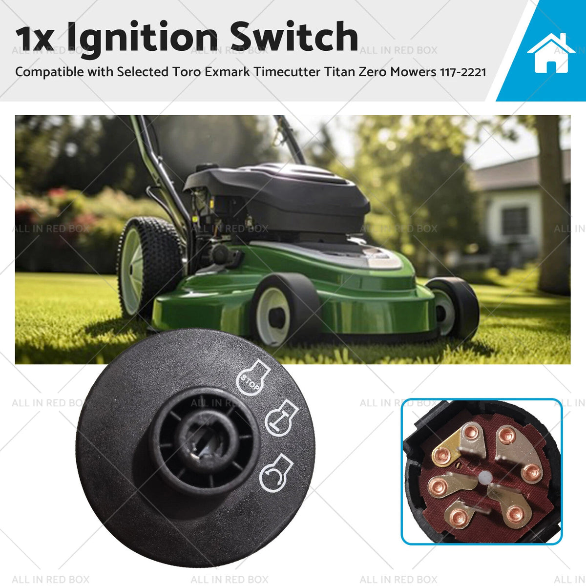 Ignition Switch for Toro Titan, Exmark Timecutter Mowers (117-2221)