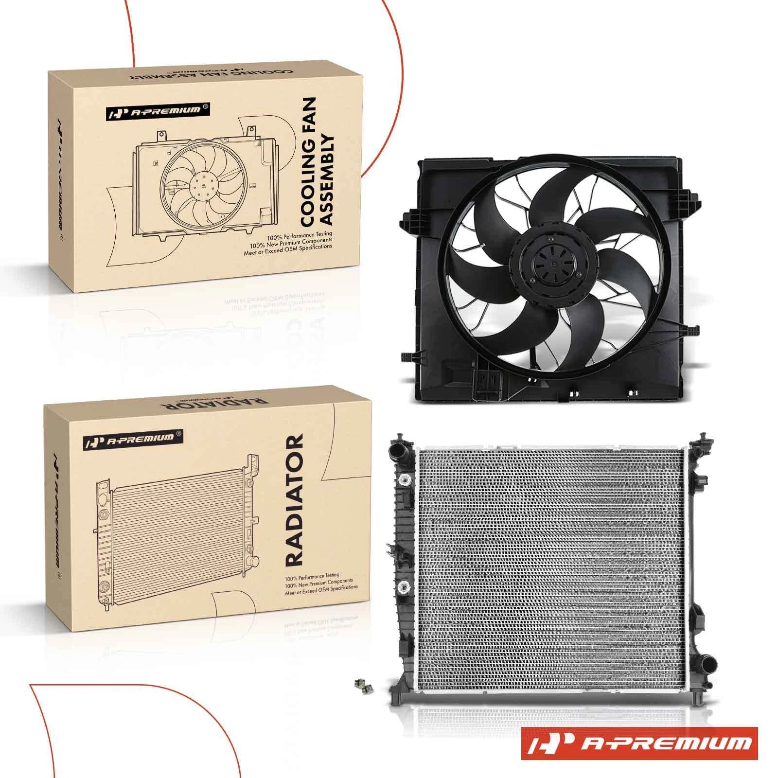 Radiator and Cooling Fan Assembly Kit for Benz GL350 GLE350 GLE550e (2010–2020)