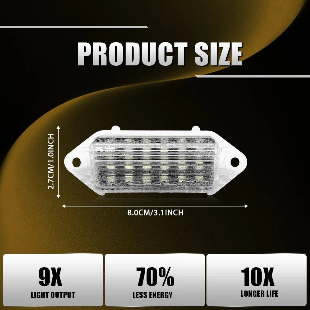 2X 18-SMD White LED License Plate Lamp for Mitsubishi Lancer (2003–2017)