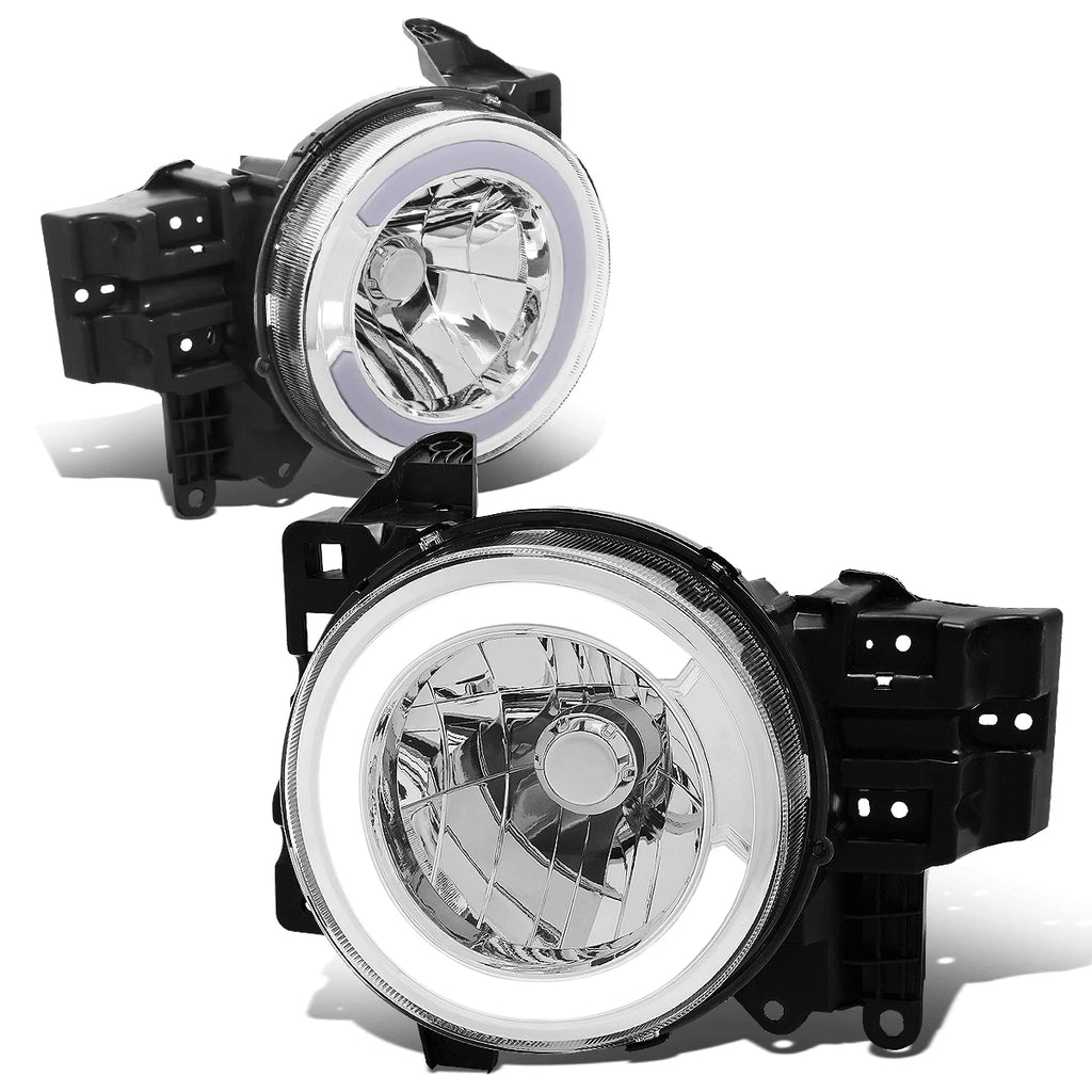 Chrome Housing LED DRL Front Bumper Headlight Lamps for Toyota FJ Cruiser (2007–2014)