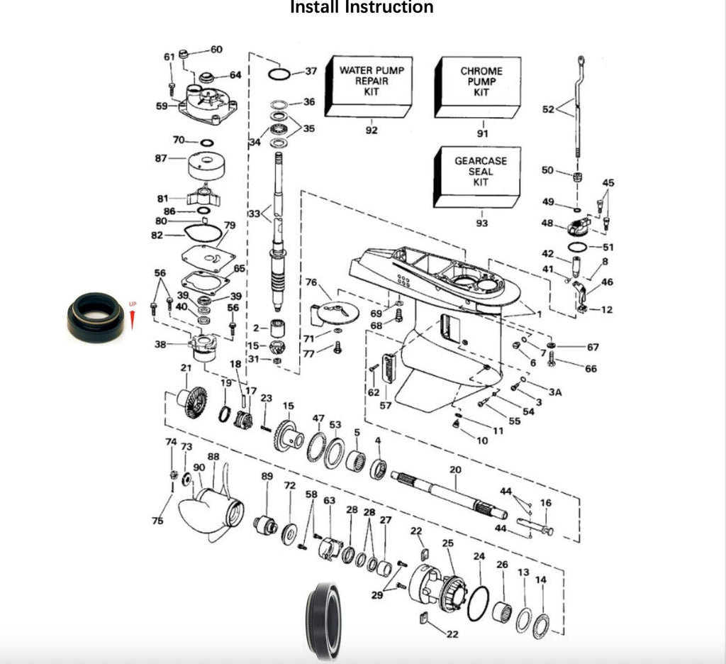 Gearcase Seal Kit for Johnson Evinrude Outboard (BRP 433550)