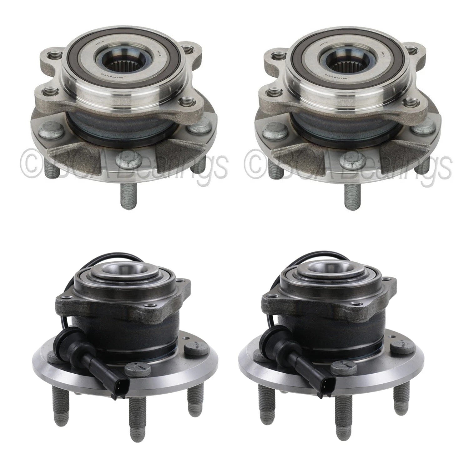 NTN Front Rear Wheel Bearing & Hub Assemblies Kit for Chevy Equinox GMC Terrain (2010–2017)