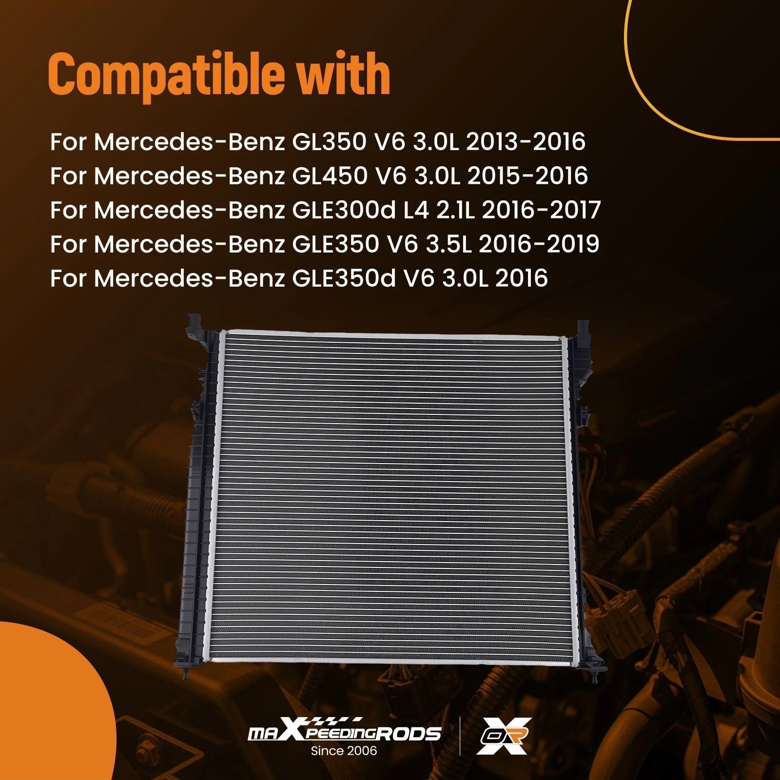 Aluminum Radiator for Mercedes GLE350d, GLE400 (2016–2019)