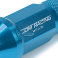 Set of 20 Open End M12x1.25 50mm Tall Sky Blue Aluminum Lug Nuts + Adapter