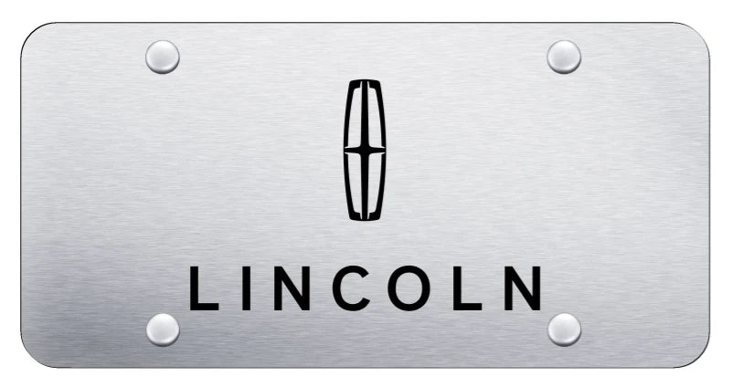 Laser Etched Lincoln Logo Stainless License Plate Brushed Gold (2010–2024)