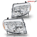 Set of 2 Halogen Chrome Amber Headlights for Honda Pilot (2009–2011)
