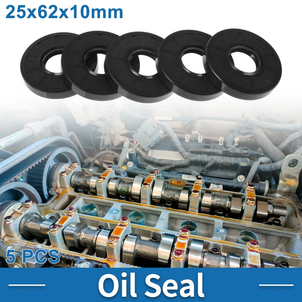 Set of 5 Oil Seal Rotary Shaft Seal Nitrile Rubber 25x62x10mm
