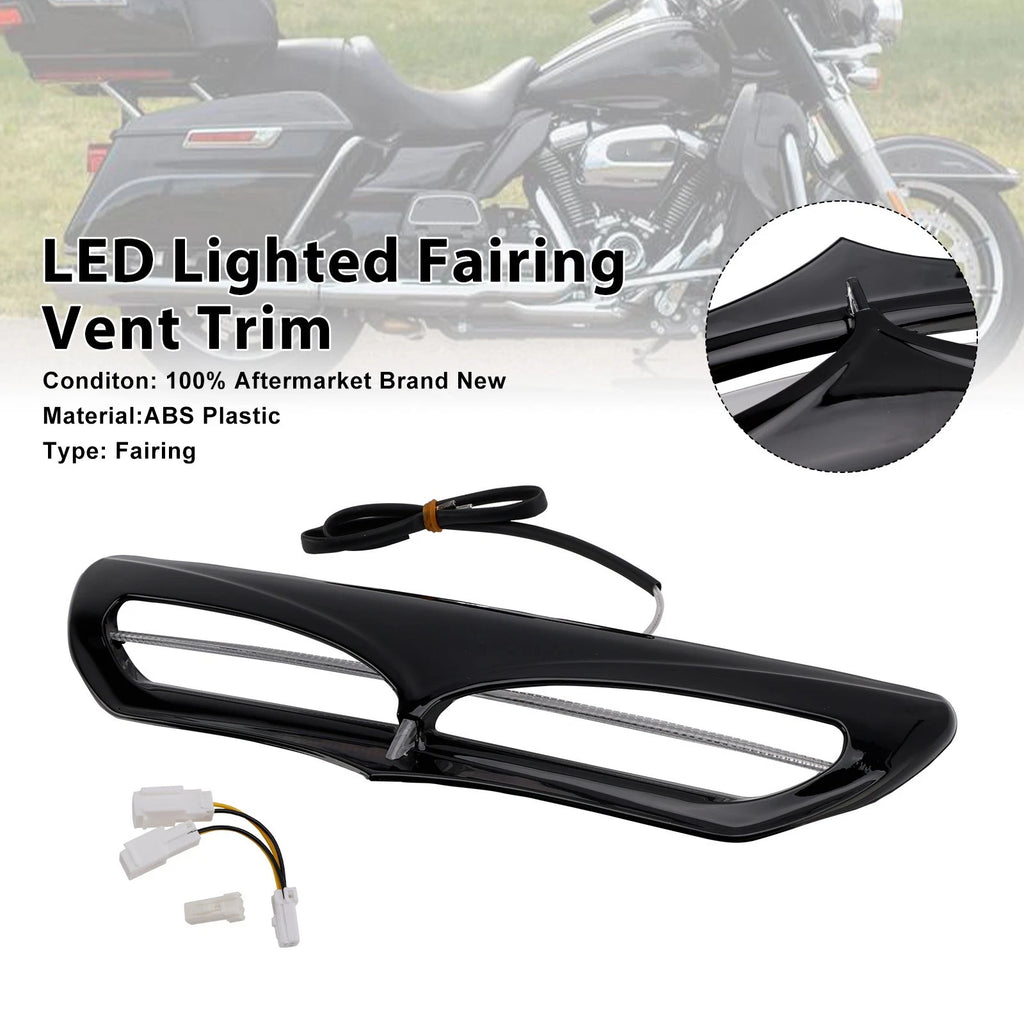LED Lighted Fairing Vent Trim for Electra Street Glide FLHTCU (2014–2022) Black