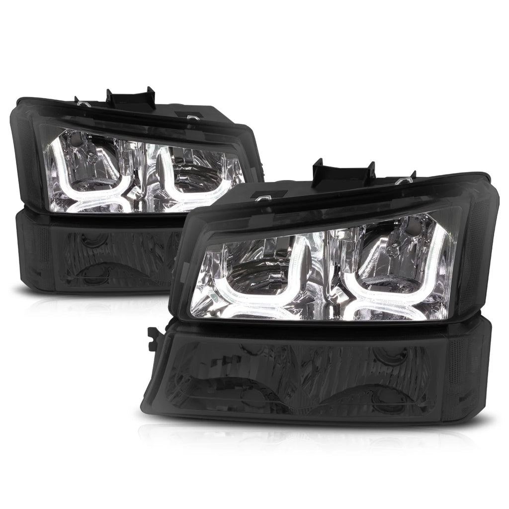 J-Halo LED DRL Headlights for Chevy Silverado/Avalanche (2003–2006)