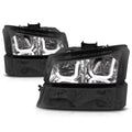 J-Halo LED DRL Headlights for Chevy Silverado/Avalanche (2003–2006)