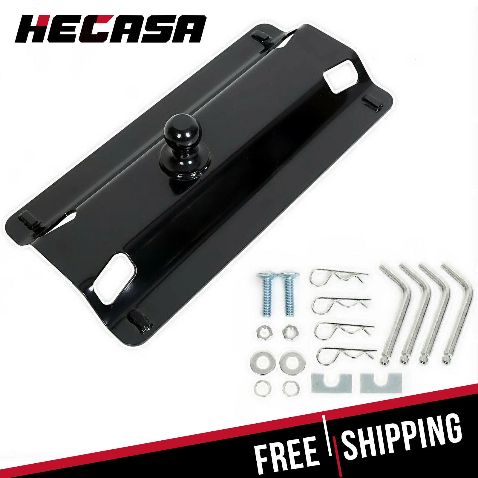 5th Wheel Gooseneck Hitch for Trailer (25,000lbs, 2-5/16" Bent Plate Ball)