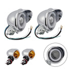 Headlight Lamp Spotlight for Motorcycle (Universal, Chrome)